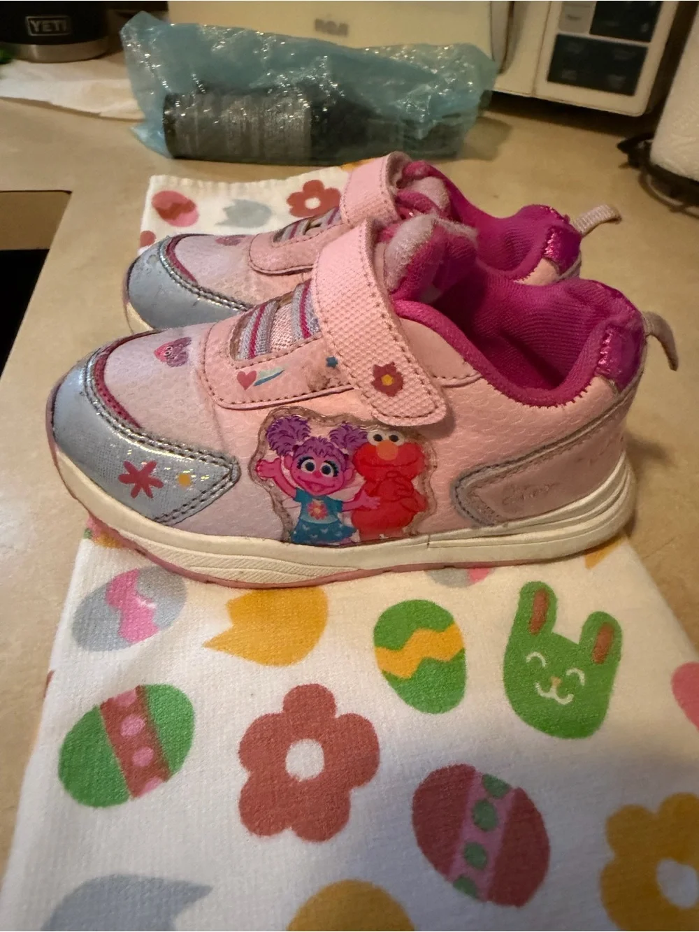 Elmo/Abby Pink Velcro Sneakers